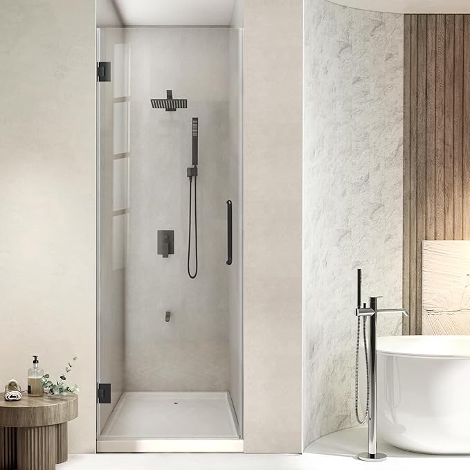 Bathroom Hinged Shower Door by Unknown