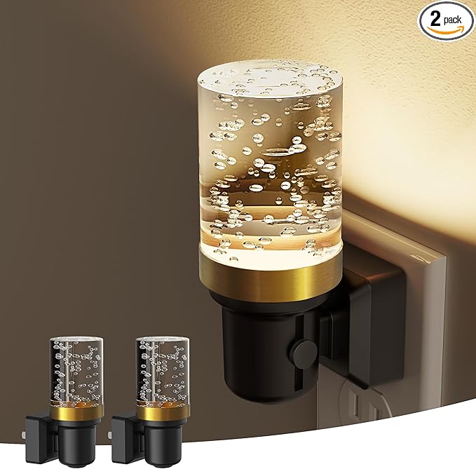 L LOHAS LED Night Light, Dimmable Bubble Night Lights Plug into Wall, 2 Pack by LLOHASLED