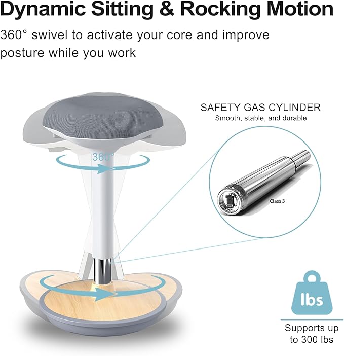 Wobble Stool - Adjustable Height Standing Desk Chair | Sit Stand Stool - Image 5