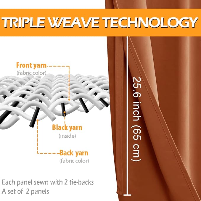 Hiasan Short Blackout Curtains for Bedroom - Image 4