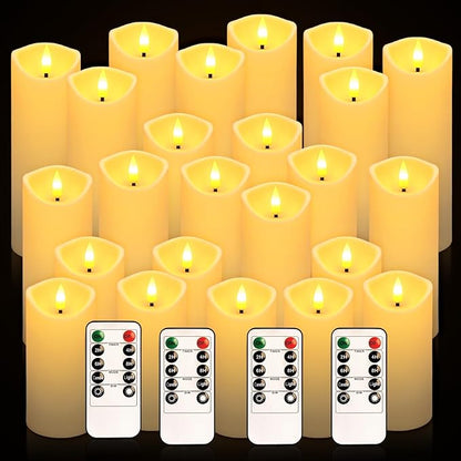 24 Packs of flameless LED Pillar Candles - Image 3