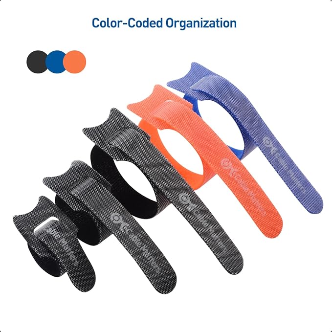 Cable Matters 100-Pack Hook-and-Loop Reusable Cable Ties, Sizes 4", Cord - Image 3