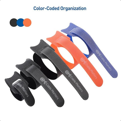 Cable Matters 100-Pack Hook-and-Loop Reusable Cable Ties, Sizes 4", Cord - Image 3