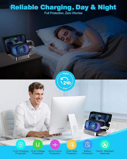 MSTJRY Charging Station for Multiple Devices : 5 Port Multi USB-A Charger - Image 4