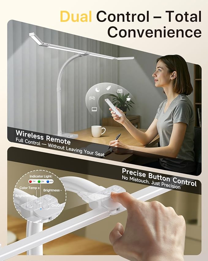 ONEMIX 42" LED Desk Lamp for Home Office, Eye-Caring Desk Light - Image 3