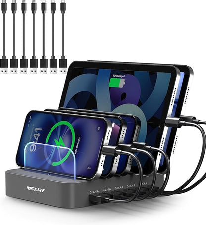 MSTJRY Charging Station for Multiple Devices : 5 Port Multi USB-A Charger by MSTJRY