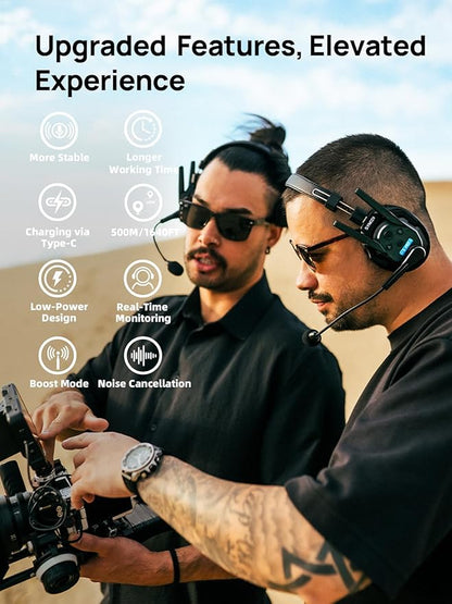 SYNCO XTALK XPRO5 Wireless Intercom Headset System, 500m/1640ft 2.4GHz - Image 2