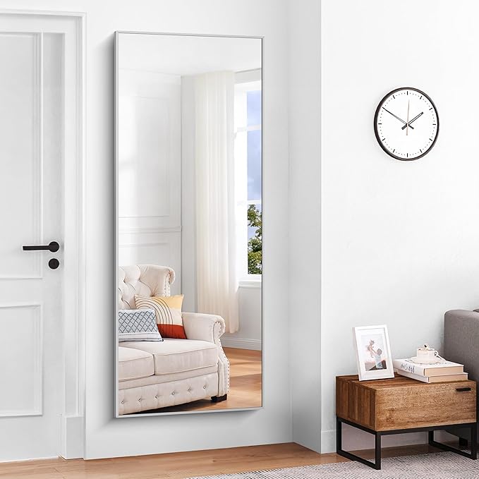 Silver Bathroom Mirror for Wall, 30x60 Inch Rectangle Mirrors - Image 7