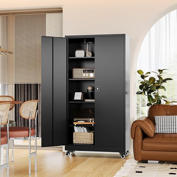 Metal Rolling Storage Cabinet-74.6” Tall Steel File Cabinets - Image 6