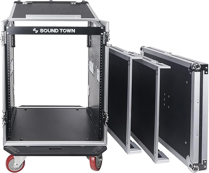 Sound Town Heavy-Duty 1/2" Plywood 14U PA DJ Rack/Road ATA Case - Image 2