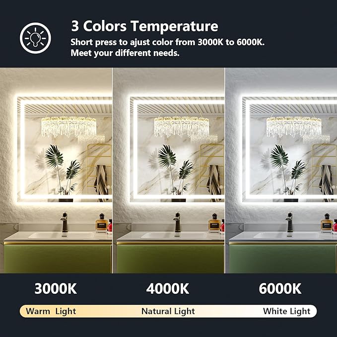 YEELAIT 88x38 Inch LED Bathroom Mirror - Image 4