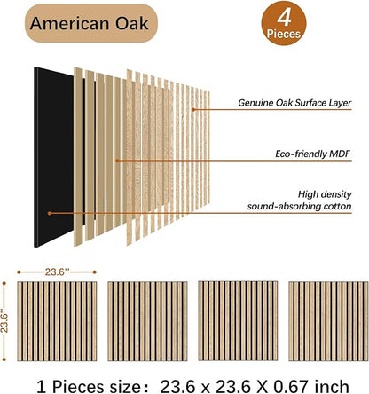 ARMURO Acoustic Wood Panels for Wall 4-Pack - Image 2