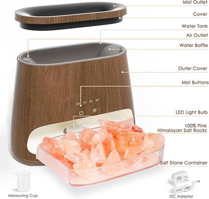 SALKING 2-in-1 Himalayan Salt Lamp Diffuser, Cool Mist Humidifier, Aromatherapy - Image 7