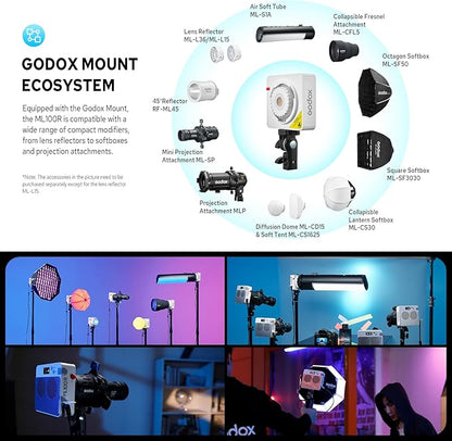 Godox ML100R RGB LED Video Light, 110W 1800K-1000K Full Color RGB LED COB - Image 7