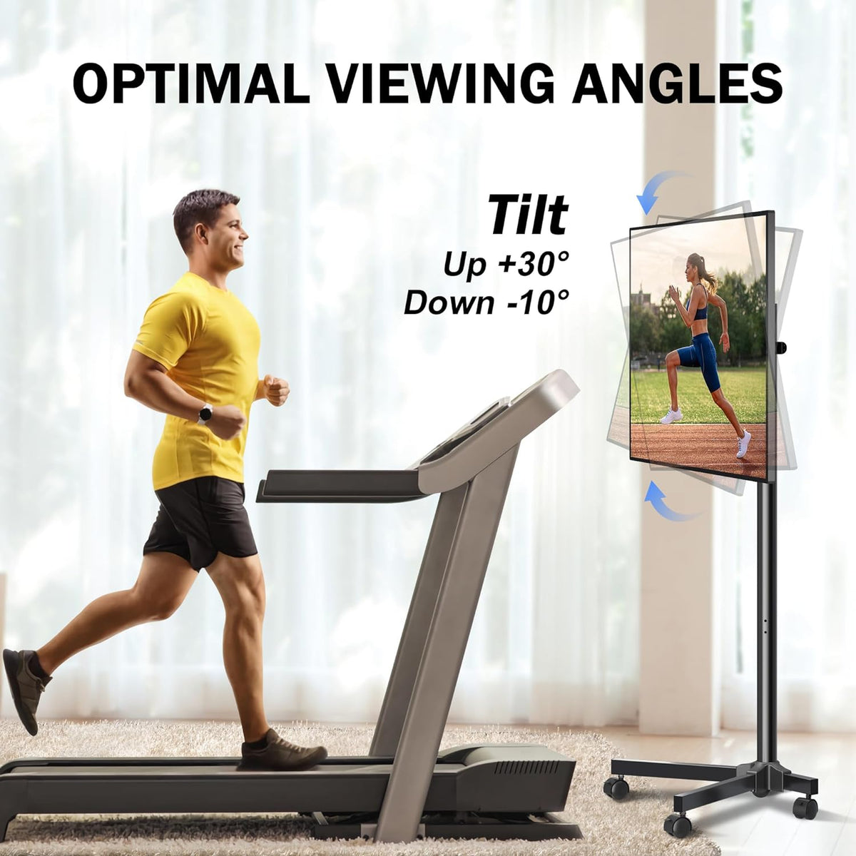 XINLEI Mobile TV Carts, Rotating Rolling TV Stand on Wheels for 13-50" F...
