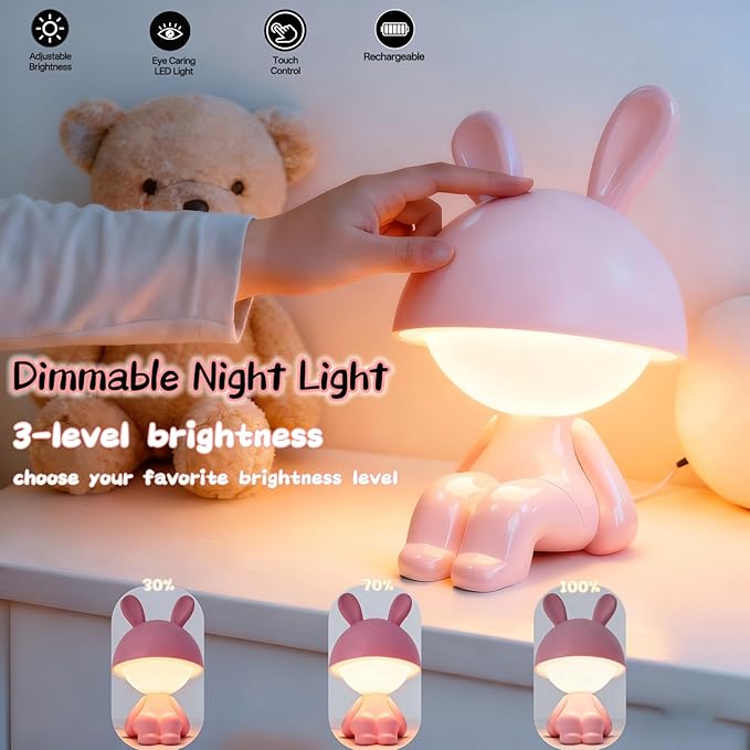 ShonlPin Night Light for Kids, Rechargeable Table Lamp, Touch Lamps for - Image 3