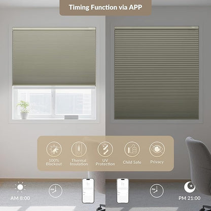 Boolegon No Drill Motorized Cellular Blinds - Image 4