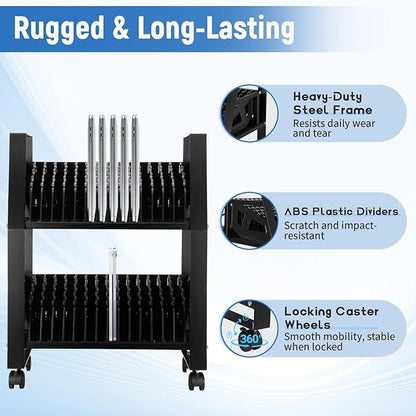 32-Device Mobile Charging Station, Steel Charging Cart - Image 4