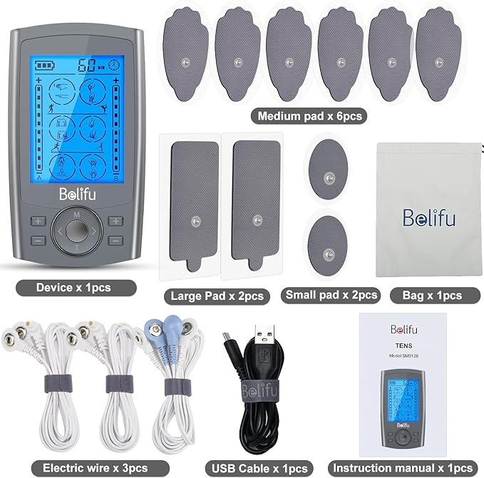 Belifu Dual Channel TENS EMS Unit 24 Modes Muscle Stimulator - Image 7