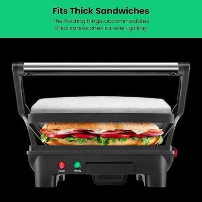Chefman Panini Press Grill and Gourmet Sandwich Maker Non-Stick Coated Plates - Image 6