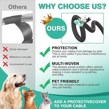 UOMTFAI Dog Cat Cord Protector 10ft - Image 2