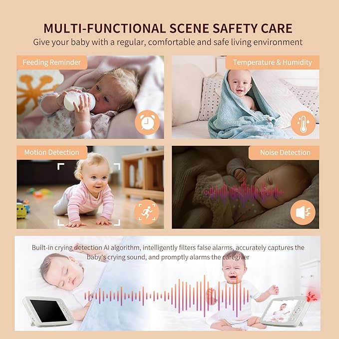 Smart Baby Monitor with 1080P Camera, Night Vision, 2-Way Audio & Cry Detection - Image 5