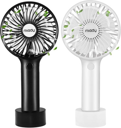 Miady 2-Pack Upgraded 5000mAh Portable Handheld Fan 3 Speed Mini USB Strong by Miady