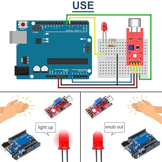 DAOKAI 5PCS High Sensitivity Microphone Sensor Module Two Channels Sound - Image 6