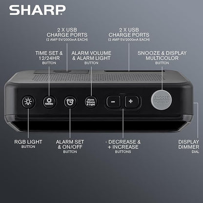 Sharp LED Digital Clock for Bedroom, Super Loud Alarm Clock for Heavy Sleepers - Image 5