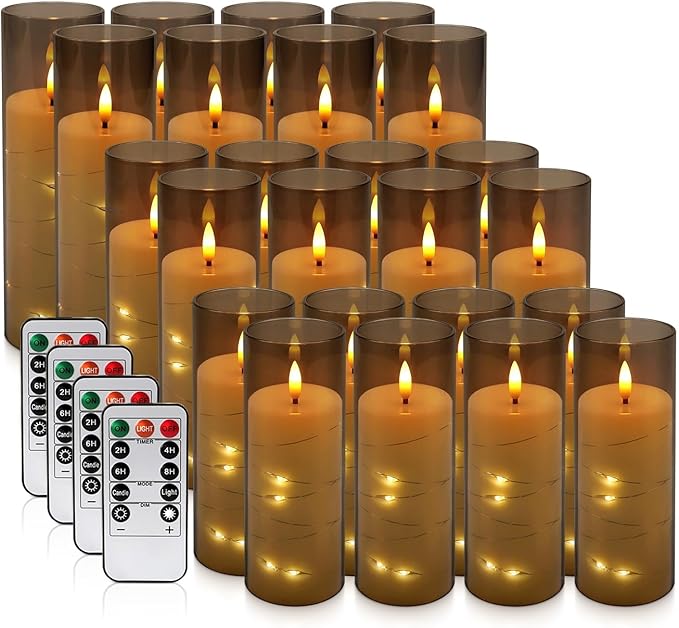 24 Pack Flameless LED Pillar Candles - Image 3