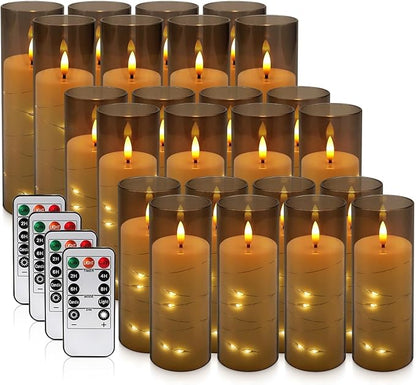 24 Pack Flameless LED Pillar Candles - Image 3