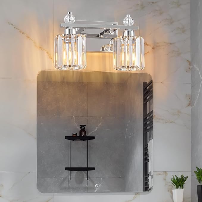 FDPBY Bathroom Vanity Lights 2-Light Chrome Modern Crystal Vanity Light - Image 6