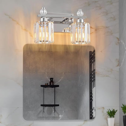 FDPBY Bathroom Vanity Lights 2-Light Chrome Modern Crystal Vanity Light - Image 6