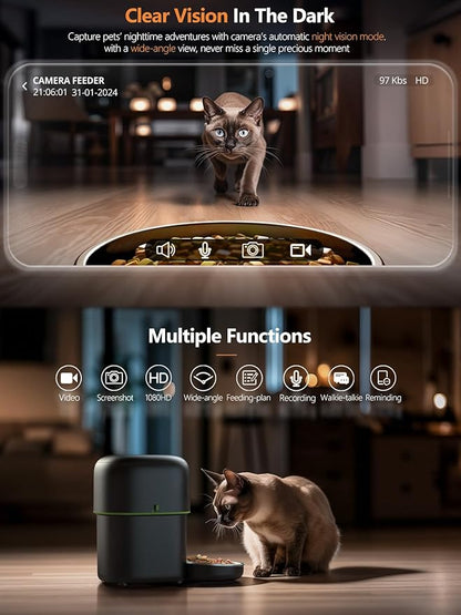 Automatic Cat Feeder with Camera - 5G WiFi Auto Cat Food Dispenser - Image 4