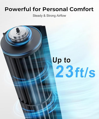 Abolee Tower Fan for Bedroom, 23ft/s Desk Fan - Image 3