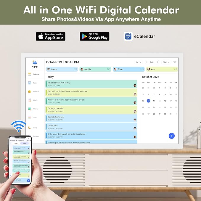 27" Smart Digital Calendar for-Family-Business-Schedules - Image 2