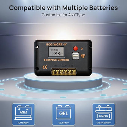 ECO-WORTHY 30A Solar Charger Controller Bluetooth, Solar Panel Battery - Image 4