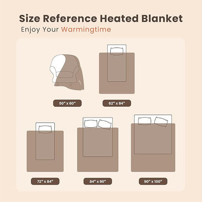 Heated Blanket Electric Blanket King Waffle, 90x100 Inches Dual Controllers - Image 9