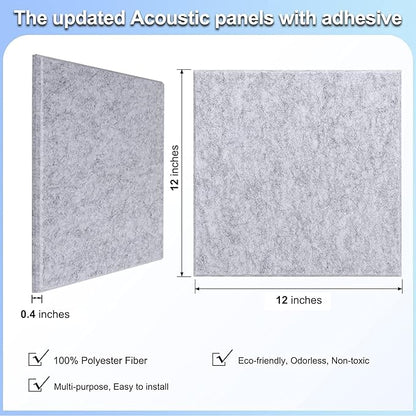 18 Pack Gray Acoustic Panels 12"X12"X 0.4" Soundproof Wall Panels Wall - Image 4