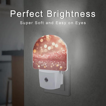 sndheke Rose Pink Glitter Night Light, 0.5w Energy Saving Sleep Friendly - Image 2