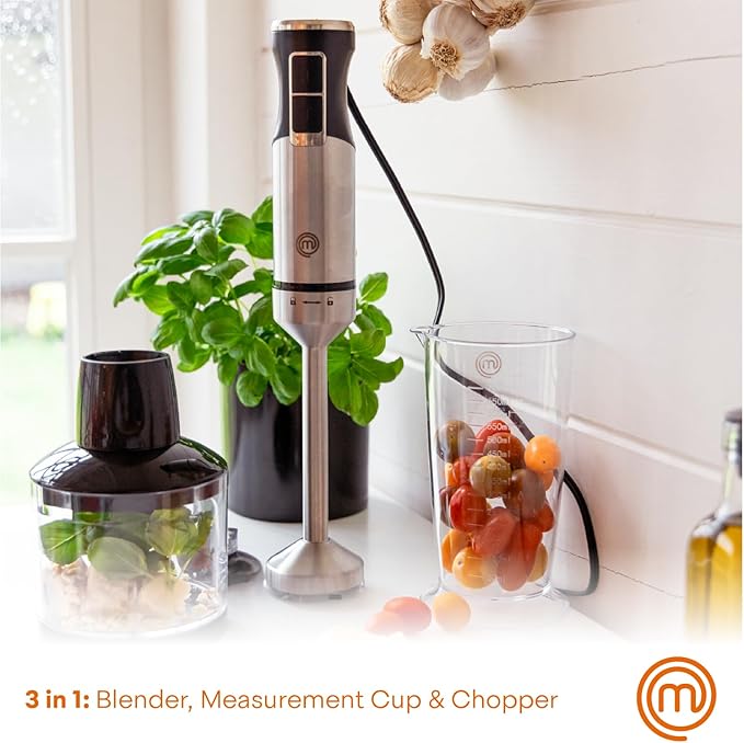 MasterChef Immersion Blender Handheld, Stainless Steel Hand Held Blending Stick - Image 3