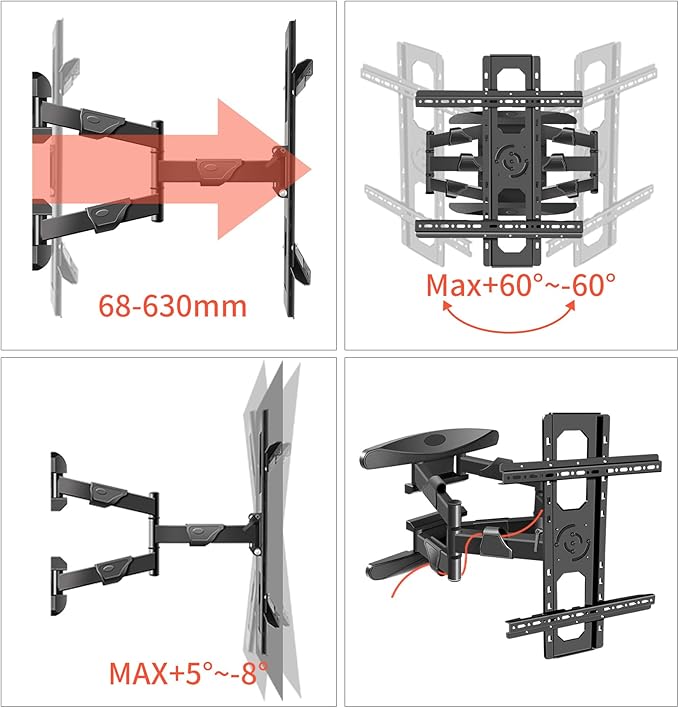 WANDEMEI Rotating TV Mount for 40-75 Inch LCD LED OLED Screen, Vertical and - Image 3