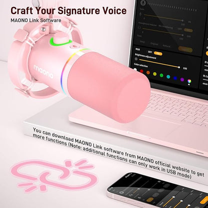 MAONO XLR/USB Dynamic Microphone Kit, RGB Gaming Mic - Image 3