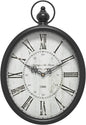 Menterry Large Oval Retro Wall Clock, Rustic Vintage Style, Antique Black | Battery Operated Silent Decor Wall Clocks for Living Room,Kitchen,Farmhouse,Office (15.5" H x 10.5" W)