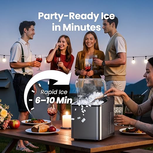 Nugget Ice Maker Countertop, 35lbs/24H Sonic & Chewable Pellet Ice, Portable - Image 3