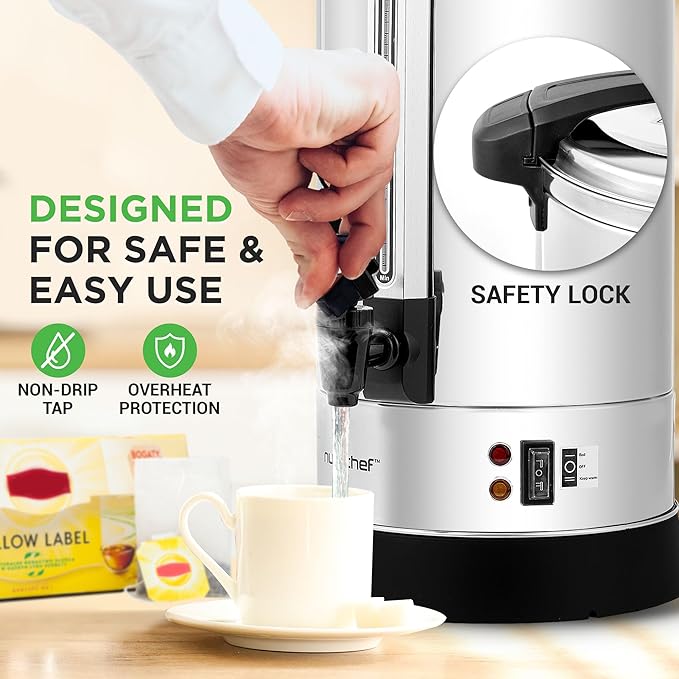 NutriChef Water Boiler and Hot Water Dispenser, 8L Electric Beverage Dispenser - Image 4