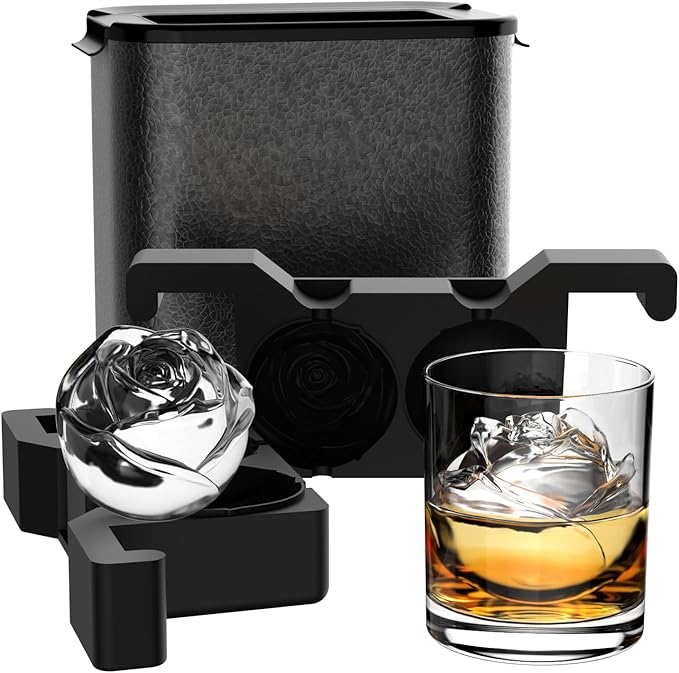 Rose Clear Ice Cube Maker: 2.5 Inch Crystal Clear Ice Cube Tray by TINANA