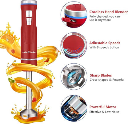 Liebe&Lecker Immersion Blender Handheld Cordless, 3 in 1 Cordless Hand Blender - Image 3