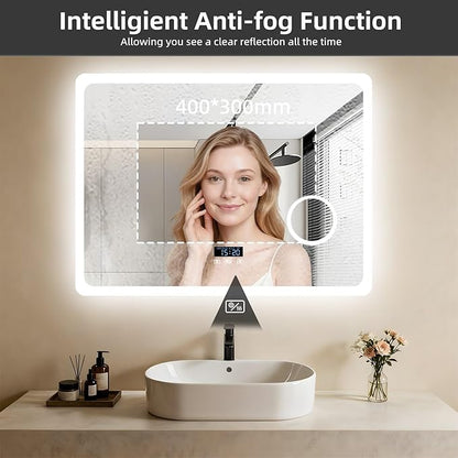 LUVODI LED Bathroom Mirror Rectangle: 32x24 inch Lighted Makeup Vanity - Image 7