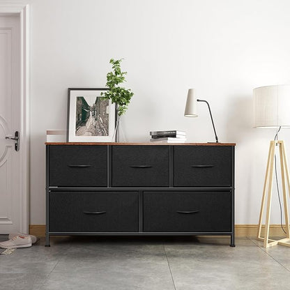 Dresser for Bedroom with 5 Drawers, Chest of Drawers, Storage Drawers Organizer - Image 4
